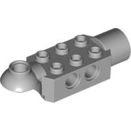 Lego Technic Brick Special 2 x 3 with Pin Holes, Rotation Joint Ball Half [Horizontal Top], Rotation Joint Socket / Light Bluish Gray