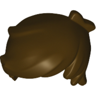 Lego Hair Scruffy and Swept Right / Dark Brown