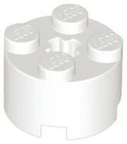 Brick Round 2 x 2 with Axle Hole / White
