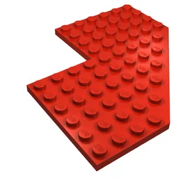 Wedge Plate 10 x 10 with 4x4 Cutout and Cut Corner / Red