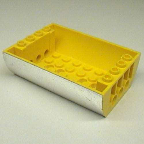 Lego Brick Curved Inverted 8 x 6 x 2 Double with Chrome Silver Sides Print
