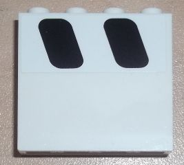 Lego Panel 1 x 4 x 3 with Side Supports - Hollow Studs with 2 Black Windows Pattern Model Right Side (Sticker) - Set 8638