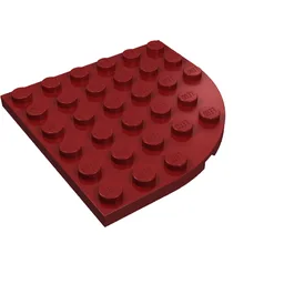 Plate Round Corner 6 x 6 / Dark Red