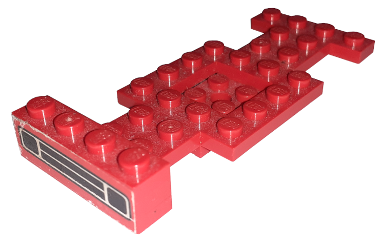 Lego Stickered Assembly 10 x 4 x 1 1/3 with Car Grille Black on Red Background Pattern (Sticker) - Set 623
