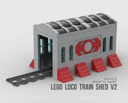 Lego Loco Train Shed V2