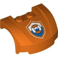 Vehicle Body, Wheel Arch / Mudguard 3 x 4 x 1 2/3 Low Profile, Curved Front with Coastguard Logo Print / Reddish Orange