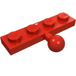 Plate Special 1 x 4 with Towball / Red