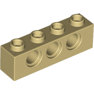 Lego Technic Brick 1 x 4 [3 Pin Holes] / Tan