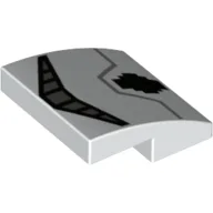 Brick Curved 2 x 2 x 2/3 with Stormtrooper Breathing Mask Print / White