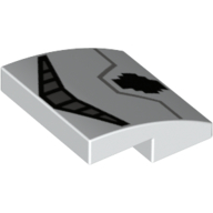 Lego Brick Curved 2 x 2 x 2/3 with Stormtrooper Breathing Mask print / White