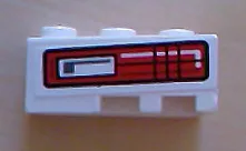 Wedge 3 x 2 Left with Red and Black Taillight Pattern (Sticker) - Set 8286