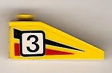 Slope 33 3 x 1 with Black Number 3 on Black and Red Stripes Pattern Model Right Side (Sticker) - Set 6539