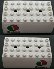 Lego Slope, Curved 6 x 8 x 2 Double with Octan Logo Pattern on Both Sides (Stickers) - Set 3180