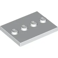 Plate Special 3 x 4 with 1 x 4 Center Studs [Plain] / White