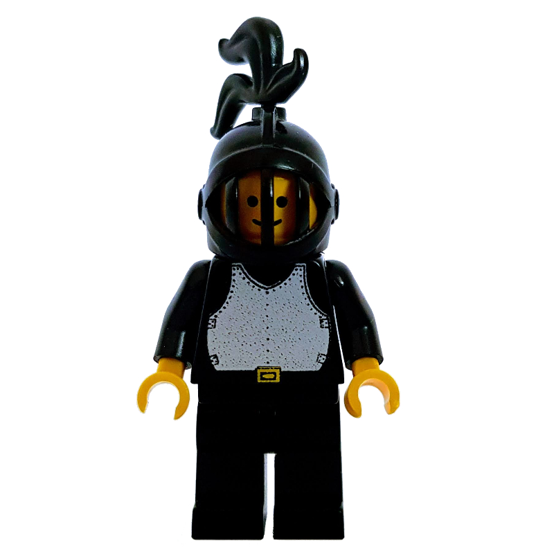 Lego Knight (Breastplate on Black) - Black Legs, Black Helmet, Black Plume
