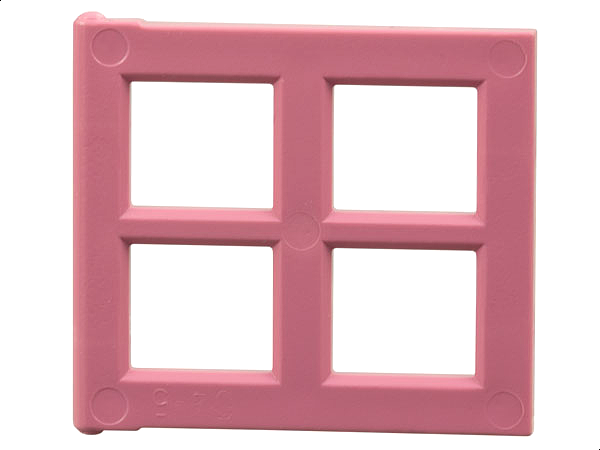 Lego Window 2 x 4 x 3 Pane / Medium Dark Pink