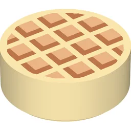 Tile Round 1 x 1 with Waffle, Medium Nougat Edges Print / Tan