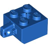 Lego Hinge Brick 2 x 2 Locking with 1 Finger Vertical and Axle Hole [X Opening] / Blue
