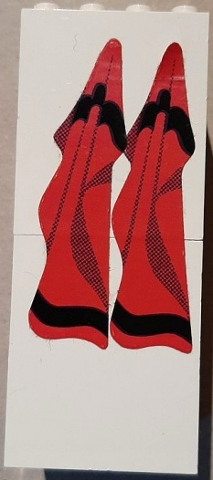 Lego Stickered Assembly 4 x 4 x 8 with 2 Red Towels with Black Stripes Pattern (Stickers) - Set 232-1