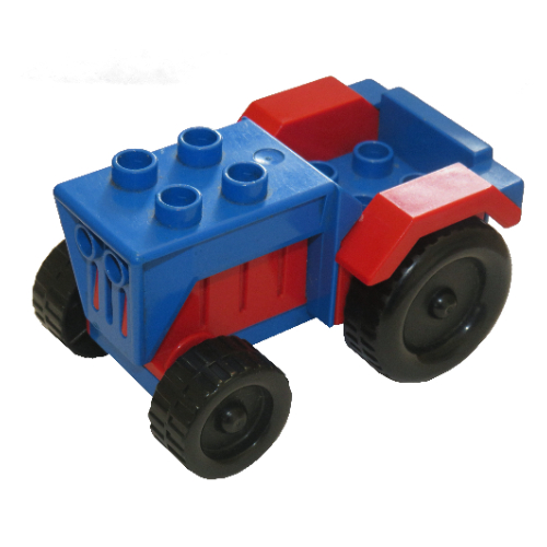 Lego Duplo Tractor with Red Engine and Fenders / Blue