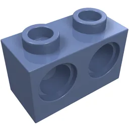 Technic Brick 1 x 2 [2 Pin Holes] / Sand Blue