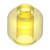 Minifig Head [Plain] [Vented Stud - 2 Holes] / Trans-Yellow