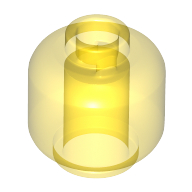 Lego Minifig Head [Plain] [Vented Stud - 2 Holes] / Trans-Yellow