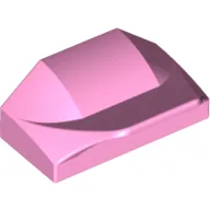 Brick Wedged, Curved 1 x 2 x 2/3 No Studs, Wing End / Bright Pink