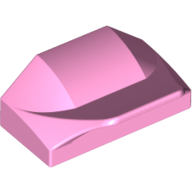 Lego Brick Wedged, Curved 1 x 2 x 2/3 No Studs, Wing End / Bright Pink