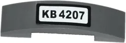 Slope, Curved 4 x 1 x 2/3 Double with 'KB 4207' Pattern (Sticker) - Set 4207