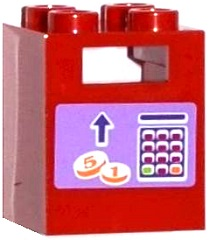 Lego Container, Box 2 x 2 x 2 with Coins, Arrow and Keypad Pattern (Sticker) - Set 41099