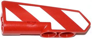 Lego Technic, Panel Fairing #22 Very Small Smooth, Side A with Red and White Danger Stripes Pattern Model Left Side (Sticker) - Set 42008