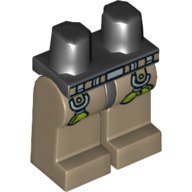 Lego Hips and Dark Tan Legs with Belt and 3 Lime Balls Print / Black