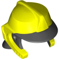 Helmet with Black Peak and Neck Protector Pattern / Vibrant Yellow