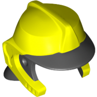 Lego Helmet with Black Peak and Neck Protector Pattern / Vibrant Yellow