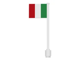 Flag on Flagpole, Straight with Italy Pattern (Stickers)