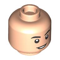 Lego Minifig Head Jungkook, Black Eyebrows, Open Mouth Smile/Surprised / Light Nougat