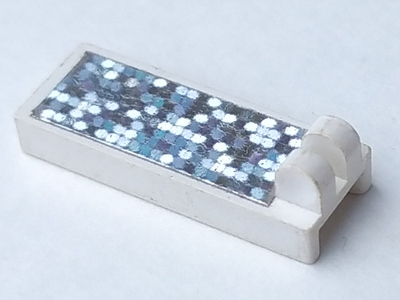 Lego Hinge Tile 1 x 2 1/2 with 2 Fingers on Top with Glitter Space Panel Pattern (Sticker) - Sets 5125 / 6339 / 6544