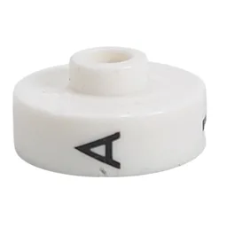 Pen Bead, Round Short, Flat Edge with 'A', '1', 'N' Print / White