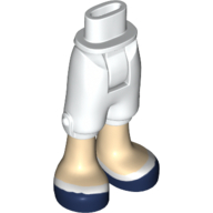 Lego Minidoll Hips and Cropped Trousers with Light Nougat Legs and Dark Blue Shoes Print / White