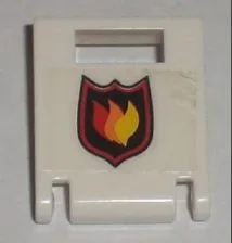 Container, Box 2 x 2 x 2 Door with Slot with City Fire Logo Badge on Transparent Background Pattern (Sticker) - Set 7238