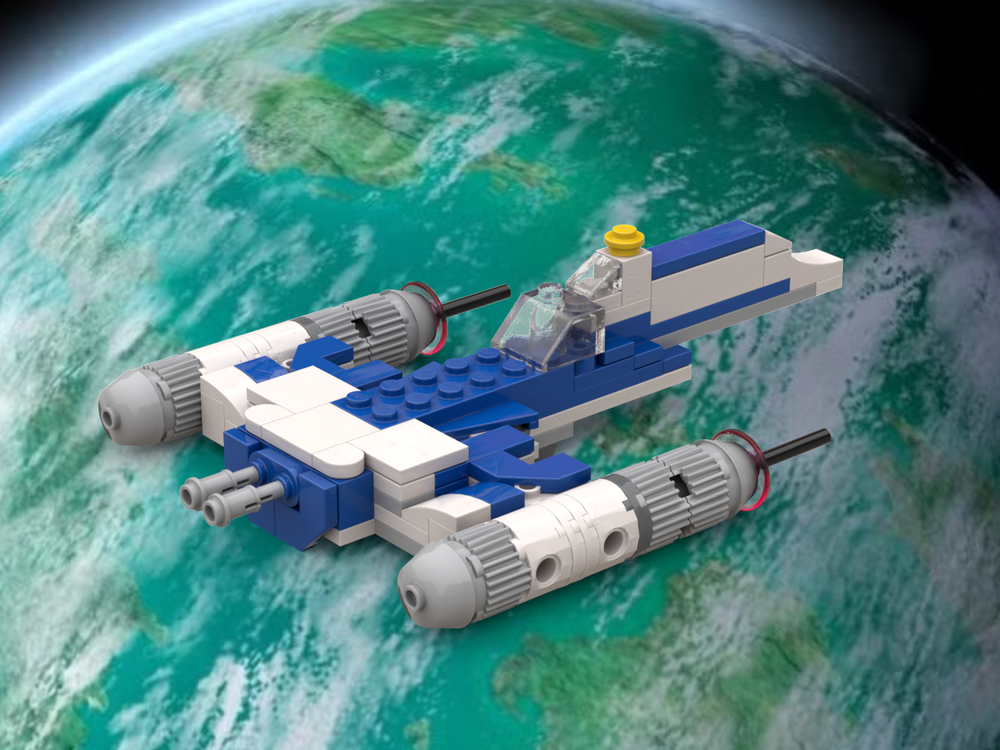 Lego Rex's N-X Police Cruiser Un-Micro-ed Fighter scale