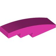 Lego Brick Curved 4 x 1 No Studs [Stud Holder with Symmetric Ridges] / Dark Pink