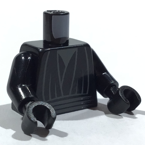 Lego Torso, Silver Robe, '25 YEARS OF LEGO STAR WARS' on Back print, Black Arms and Hands / Black