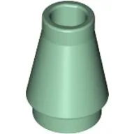 Cone 1 x 1 [No Top Groove] / Sand Green