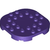 Plate Round Corners 6 x 6 x 2/3 Circle with Reduced Knobs / Dark Purple