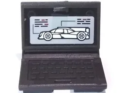 Minifigure, Utensil Computer Laptop with Race Car on Screen Pattern (Sticker) - Set 75887