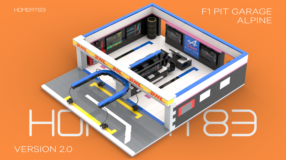 Lego F1 Alpine Formula One Pit Garage 2025v2