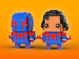 Spider-Man 2099 Brickheadz LEGO MOC - Spider-Man: Across The Spider-Verse