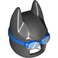 Lego Mask, Batman Cowl with Blue Swimming Goggles Pattern / Black